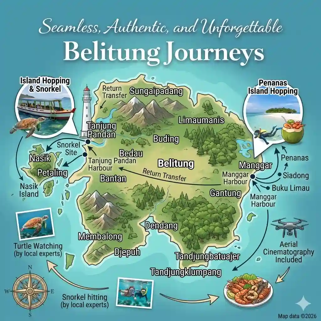 Peta Paket Tour Belitung Authentic